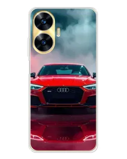 Чехол для Realme C56 с картинкой «Audi RS — красный стиль»