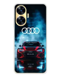 Чехол для Realme C56 с картинкой «Audi Sport — неон»