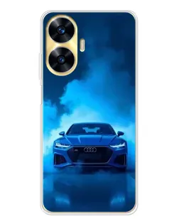 Чехол для Realme C56 с картинкой «Audi — голубая энергия»