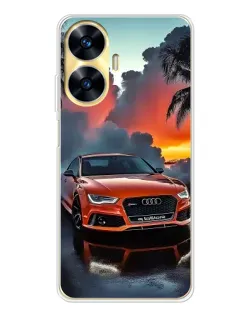 Чехол для Realme C56 с картинкой «Audi — закат»