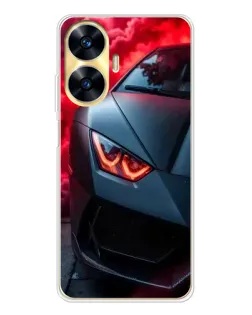 Чехол для Realme C56 с картинкой «Lamborghini красное сияние»