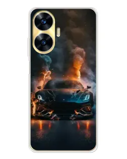 Чехол для Realme C56 с картинкой «Lamborghini дымная эстетика»