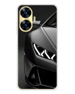 Чехол для Realme C56 с картинкой «Lamborghini фары детализация»
