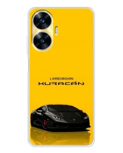 Чехол для Realme C56 с картинкой «Lamborghini Huracan черный»