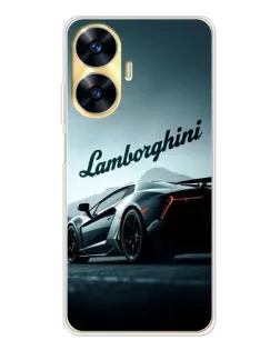 Чехол для Realme C56 с картинкой «Классическая надпись Lamborghini»