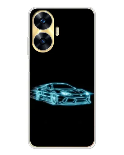 Чехол для Realme C56 с картинкой «Неоновый контур Lamborghini» Чехол для Realme C56 с картинкой «Неоновый контур Lamborghini»