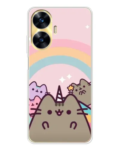 Чехол для Realme C56 с картинкой «Единорог Pusheen»