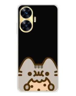 Чехол для Realme C56 с картинкой «Пушин на черном»