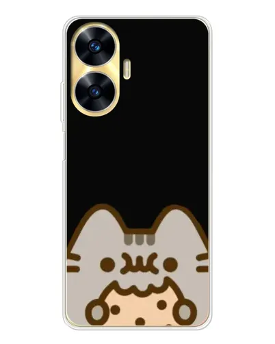 Чехол для Realme C56 с картинкой «Пушин на черном»