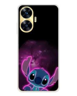Чехол для Realme C56 с картинкой «Неоновый Stitch»