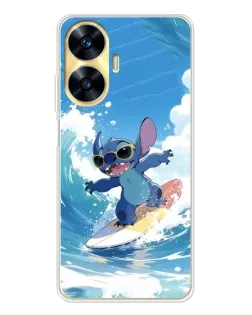 Чехол для Realme C56 с картинкой «Стич на волне»