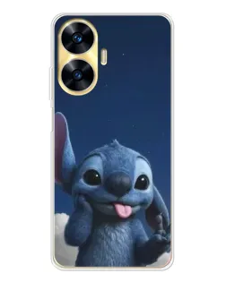 Чехол для Realme C56 с картинкой «Стич в облаках»