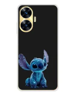 Чехол для Realme C56 с картинкой «Стич на черном»