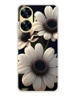 Чехол для Realme C56 с картинкой «Белые маргаритки макро»