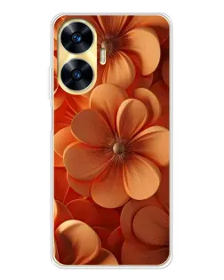 Чехол для Realme C56 с картинкой «Оранжевый макро цветок»