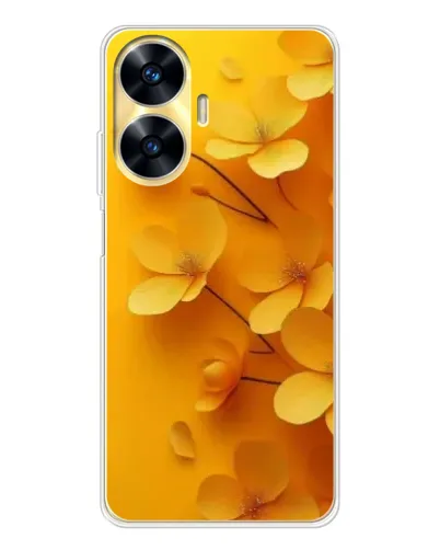 Чехол для Realme C56 с картинкой «Золотые лепестки»