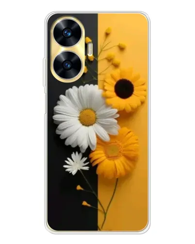 Чехол для Realme C56 с картинкой «Подсолнух и ромашка»