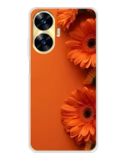 Чехол для Realme C56 с картинкой «Оранжевые герберы»
