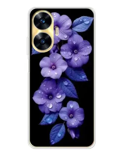 Чехол для Realme C56 с картинкой «Фиолетовые цветы с росою» Чехол для Realme C56 с картинкой «Фиолетовые цветы с росою»