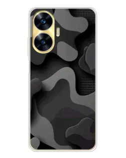 Чехол для Realme C56 с картинкой «Темный абстрактный камуфляж»