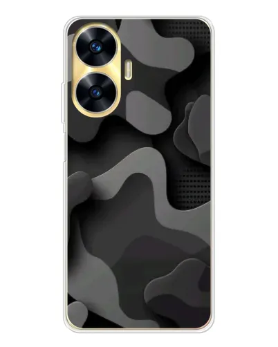 Чехол для Realme C56 с картинкой «Темный абстрактный камуфляж»