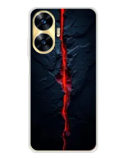 Чехол для Realme C56 с картинкой «Kрасная лавовая трещина»