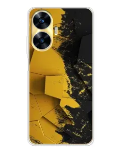 Чехол для Realme C56 с картинкой «Золотые осколки геометрии»