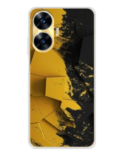 Чехол для Realme C56 с картинкой «Золотые осколки геометрии»