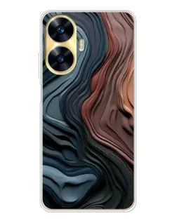 Чехол для Realme C56 с картинкой «Цветные волны каньона»