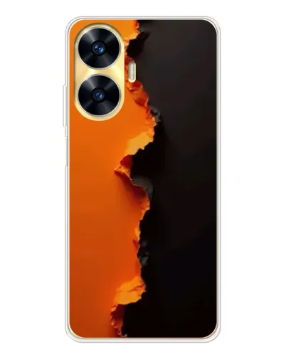 Чехол для Realme C56 с картинкой «Оранжевый разлом»