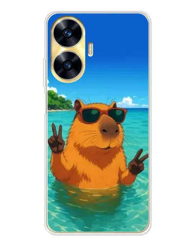 Чохол для Realme C56 з картинкою «Морська капібара»