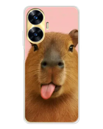 Чохол для Realme C56 з картинкою «Капібара з язиком»