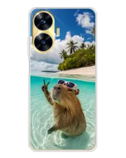 Чохол для Realme C56 з картинкою «Капібара на морі» Чохол для Realme C56 з картинкою «Капібара на морі»