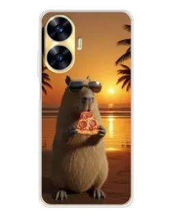 Чохол для Realme C56 з картинкою «Капібара з піцою» Чохол для Realme C56 з картинкою «Капібара з піцою»