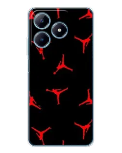 Чохол для Realme C61 з картинкою «Jordan Red Pattern»
