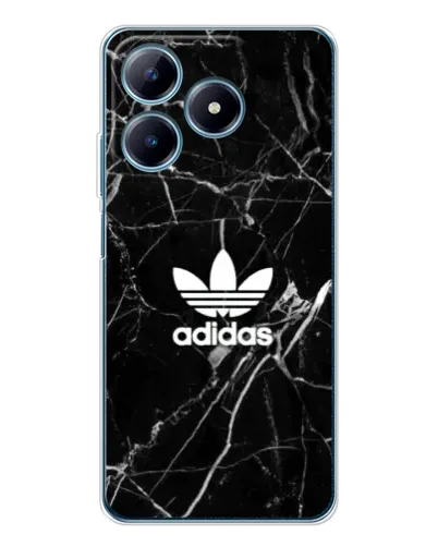 Чехол для Realme C61 с картинкой «Белый мрамор Adidas»