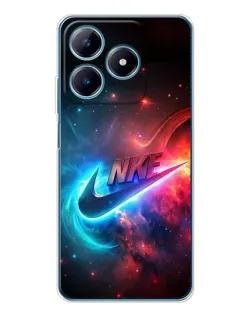 Чохол для Realme C61 з картинкою «Вогняний логотип Nike»