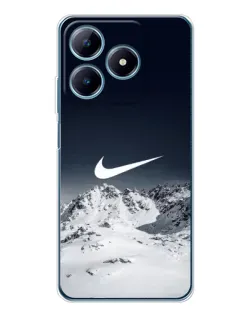 Чохол для Realme C61 з картинкою «Nike — зимові гори»