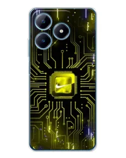 Чохол для Realme C61 з картинкою «Nike — золота іскра»