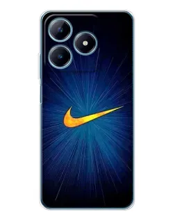 Чехол для Realme C61 с картинкой «Синий пульс Nike»