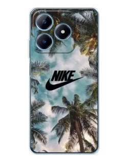 Чехол для Realme C61 с картинкой «Тропический принт Nike»