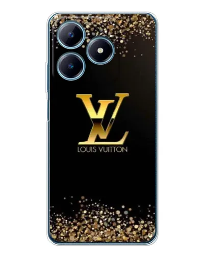 Чехол для Realme C61 с картинкой «LV — золотые искры»