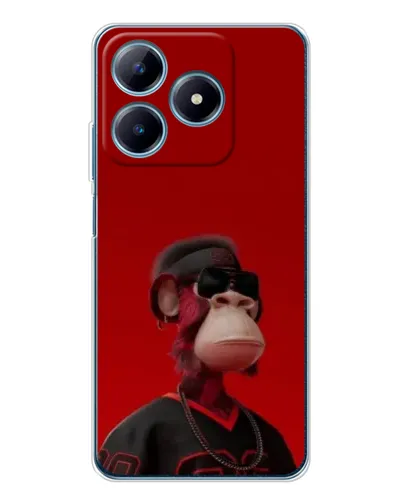 Чехол для Realme C61 с картинкой «Bored Ape в красном»