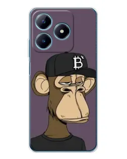 Чехол для Realme C61 с картинкой «Bored Ape в кепке»