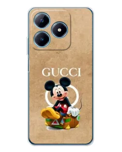 Чохол для Realme C61 з картинкою «Міккі Маус Gucci — крафт»