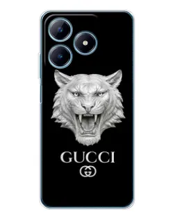 Чехол для Realme C61 с картинкой «Gucci — серебряный лев»