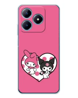Чехол для Realme C61 с картинкой «Kuromi и My Melody»