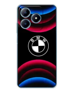 Чохол для Realme C61 з картинкою «Логотип BMW та неонові дуги»