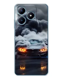 Чохол для Realme C61 з картинкою «BMW у диму»