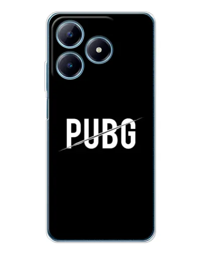 Чохол для Realme C61 з картинкою «PUBG — білий логотип»